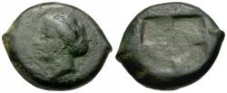 Ancient Coins - Sicily. Syracuse Æ18 / Arethusa