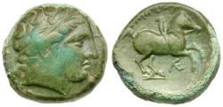 Ancient Coins - Kings of Macedon. Philip II (359-336 BC) Æ17 / Youth on Horseback