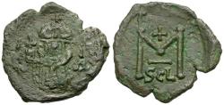 Ancient Coins - *Sear 1108* Byzantine Empire. Constans II (AD 641-668) Æ Follis