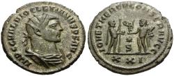 Ancient Coins - Diocletian (AD 284-305) Silvered Æ Antoninianus / Emperor