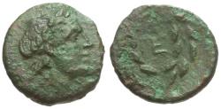 Ancient Coins - Achaia. Pellene Æ Chalkous / Ethnic in wreath