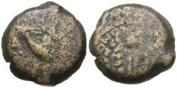 Ancient Coins - Judaea. Hasmonean. Mattathias Antigonus (40-37 BC) Æ 8 Prutot / Double Cornucopia