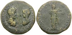 Ancient Coins - Macrinus (AD 217-218) with Diadumenian. Moesia Inferior. Marcianopolis. Pontianus, legatus consularis Æ25 / Hygieia
