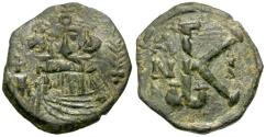 Ancient Coins - *Sear 1113* Byzantine Empire. Constans II (AD 641-668) Æ Half Follis