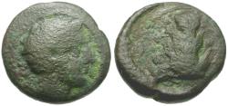Ancient Coins - Kyrenaica. Kyrene Æ15 / Silphium Plant