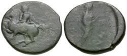 Ancient Coins - Thessaly. Pelinna Æ17 / Mantho