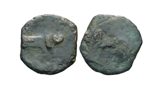 Ancient Coins - F/F Pontius Pilate Prutah / Lituus and LIH