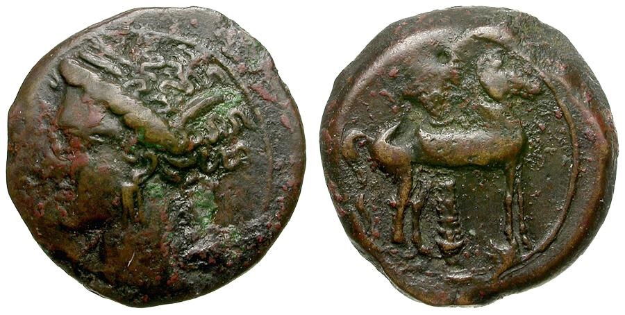 Zeugitania.Carthage Æ16 / Horse and Palm | Greek Coins