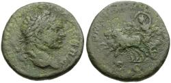 Ancient Coins - Caracalla (AD 198-217) Æ AS / Luna in Biga of Bulls
