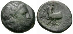 Ancient Coins - Thessaly. Metropolis Æ20 / Man-Headed Bull