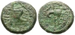 Ancient Coins - Kingdom of Thrace. Rhoemetalkes I (11 BC-AD 12) Æ14 / Fasces