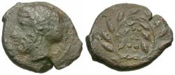 Ancient Coins - Sicily. Himera Æ Hemilitron / Nymph