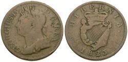 Ancient Coins - Ireland. George IV (1820-1830) Æ Halfpenny / Harp