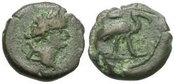 Ancient Coins - Domitian (AD 81-96). Egypt. Alexandria Æ Dichalkon / Ibis