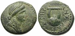Ancient Coins - Seleucis and Pieria. Antiochia ad Orontem. Pseudo-autonomous Æ17 / Lyre