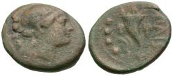 Ancient Coins - Lucania. Paestum Æ Triens / Cornucopia