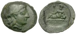 Ancient Coins - Thrace. Odessos Æ18 / Great god