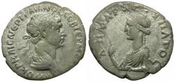Ancient Coins - Trajan (AD 98-117). Cappadocia. Caesarea AR Drachm / Artemis