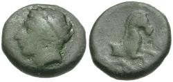 Ancient Coins - Sicily. Panormos as Ziz Æ15 / Horse