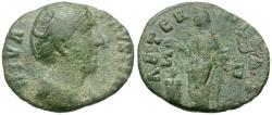 Ancient Coins - Diva Faustina I (after AD 141) Æ As / Pietas
