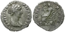 Ancient Coins - Faustina II (AD 147-175) AR Denarius / Concordia