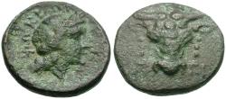 Ancient Coins - Phokis. Elateia Æ16 / Bucranium