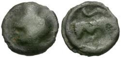 Ancient Coins - Ancient France. Celtic Gaul. Turones Tribe Potin / Bull