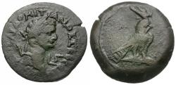 Ancient Coins - Domitian (81-96). Egypt. Alexandria Æ Obol / Hawk