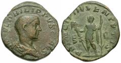 Ancient Coins - Philip II (AD 244-246) Æ Sestertius / Prince