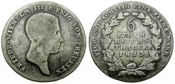 World Coins - German States. Prussia. Friedrich Wilhelm III (1797-1840) AR 1/6 Taler