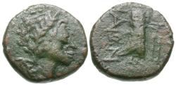 Ancient Coins - Sicily. Katane Æ Hexas / Isis