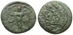 Ancient Coins - Macedon. Thessalonika. Pseudo-autonomous Æ15 / Nike