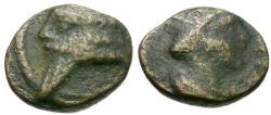 Ancient Coins - Kings of Parthia. Vologases III (AD 110-147) Æ Dichalkon / Bust of Tyche