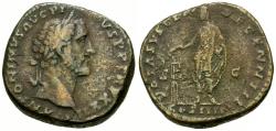 Ancient Coins - Antoninus Pius (AD 138-161) &#198; Sestertius / Emperor Sacrificing