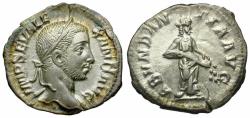 Ancient Coins - Severus Alexander (AD 222-235) AR Denarius / Abundantia