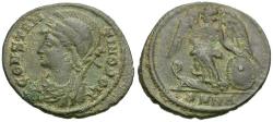 Ancient Coins - Constantine I the Great (AD 310-337) Constantinople Commemorative Æ3 / Victory on Prow