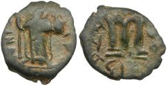 Ancient Coins - Islamic. Arab-Byzantine. Umayyad Caliphate. Imitative of Constans II (AD 641-668) Æ Fals
