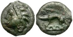 Ancient Coins - Ancient France. Celtic Gaul. Leuci Tribe Potin / Boar