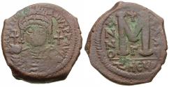 Ancient Coins - *Sear 223* Byzantine Empire. Justinian I (AD 527-565) Æ Follis