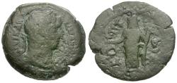Ancient Coins - Hadrian (AD 117-138). Egypt. Alexandria. Coptite Nome Æ Obol / Sobek-Geb - Kronos