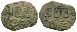 Ancient Coins - *Sear 1625* Byzantine Empire. Michael I Rhangabe (AD 811-813) with Theophylactus Æ Follis