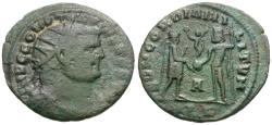 Ancient Coins - Constantius I (AD 305-306) Æ Antoninianus / Emperor and Jupiter