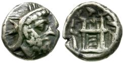 Ancient Coins - Kingdom of Persis. Uncertain King I (2nd Century BC) AR Hemidrachm / Fire Altar