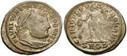Ancient Coins - Constantius I, as Caesar (AD 293-305) Silvered &#198; Follis / Genius