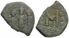 Ancient Coins - *Sear 811* Byzantine Empire. Heraclius (AD 610-641) with Heraclius Constantine and Heraclonas Æ Follis