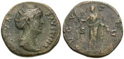 Ancient Coins - Diva Faustina I (died AD 140) Æ As / Ceres
