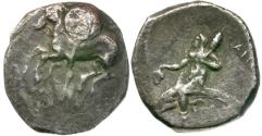 Ancient Coins - Calabria. Tarentum AR Nomos / Phalanthos Riding Dolphin