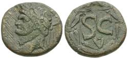 Ancient Coins - Domitian (AD 81-96). Seleucis and Pieria. Antioch Æ25 / Wreath