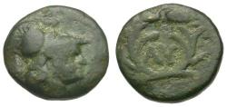 Ancient Coins - Thrace. Lysimacheia Æ10 / Ethnic in Wreath