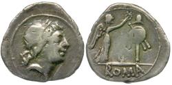 Ancient Coins - 81 BC - Roman Republic. Anonymous AR Quinarius / Victory